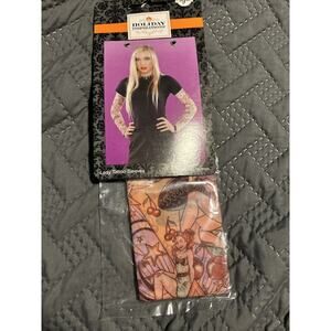 Halloween Women's Tattoo Full Sleeves Costume Gothic Punk Rock Gore O/S New